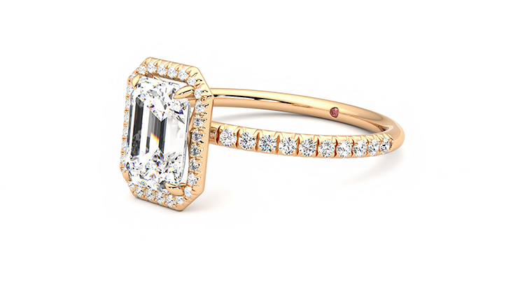 Taylor & Hart Dawn Emerald Engagement Ring 360 degree image 23