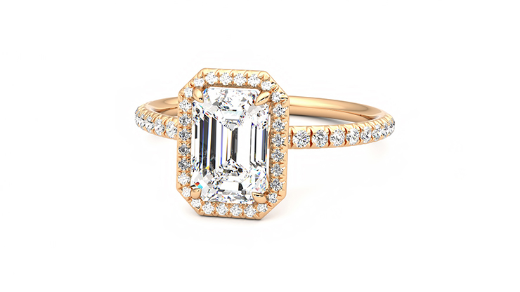 Taylor & Hart Dawn Emerald Engagement Ring 360 degree image 26