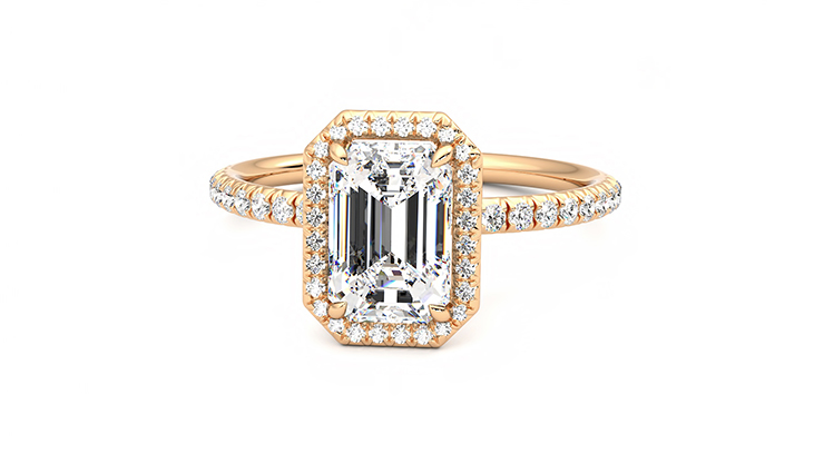 Taylor & Hart Dawn Emerald Engagement Ring 360 degree image 27