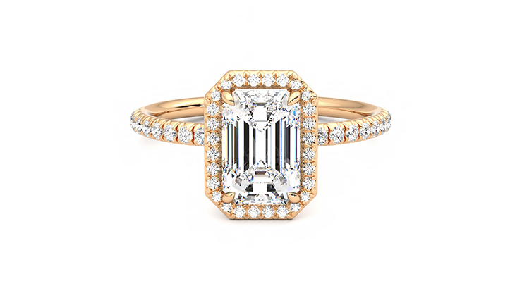Taylor & Hart Dawn Emerald Engagement Ring 360 degree image 29