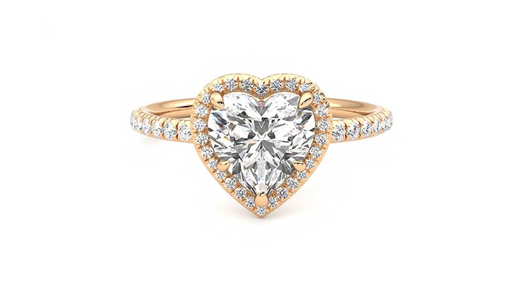 Taylor & Hart Dawn Heart Engagement Ring 360 degree image 0