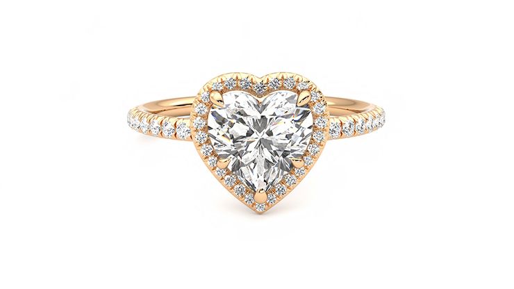 Taylor & Hart Dawn Heart Engagement Ring 360 degree image 1