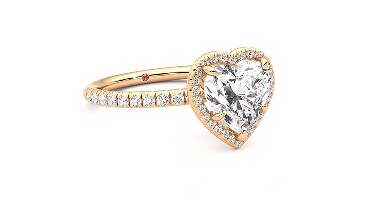 Taylor & Hart Dawn Heart Engagement Ring 360 degree image 5