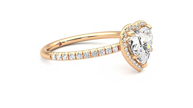 Taylor & Hart Dawn Heart Engagement Ring 360 degree image 7
