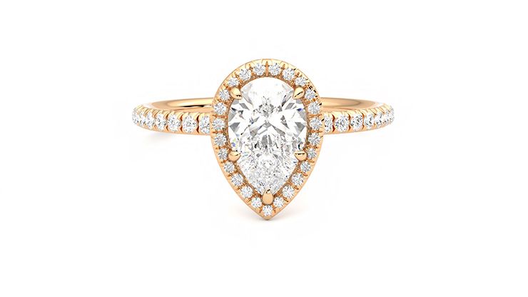 Taylor & Hart Dawn Pear Engagement Ring 360 degree image 0