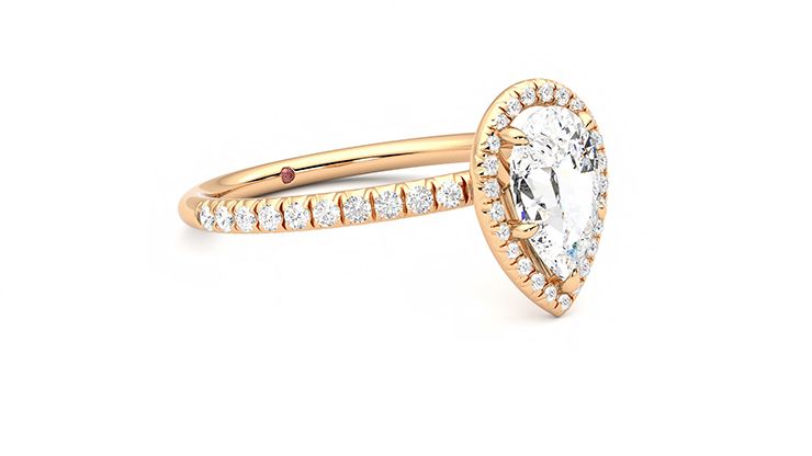 Taylor & Hart Dawn Pear Engagement Ring 360 degree image 5
