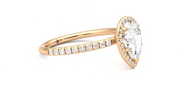 Taylor & Hart Dawn Pear Engagement Ring 360 degree image 6
