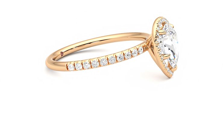 Taylor & Hart Dawn Pear Engagement Ring 360 degree image 7