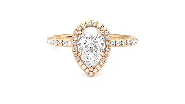 Taylor & Hart Dawn Pear Engagement Ring 360 degree image 28