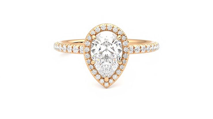Taylor & Hart Dawn Pear Engagement Ring 360 degree image 29
