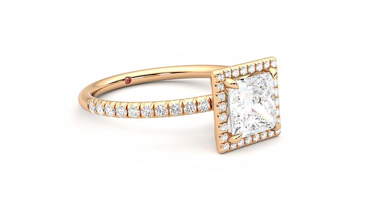 Taylor & Hart Dawn Princess Engagement Ring 360 degree image 6