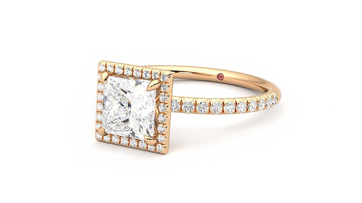 Taylor & Hart Dawn Princess Engagement Ring 360 degree image 25