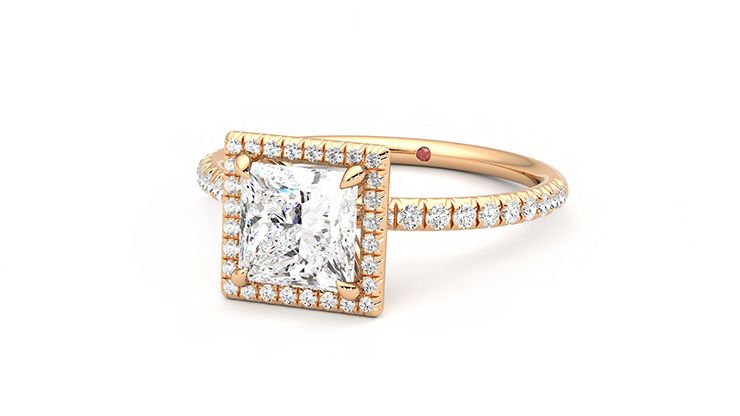 Taylor & Hart Dawn Princess Engagement Ring 360 degree image 26