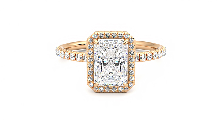 Taylor & Hart Dawn Radiant Engagement Ring 360 degree image 0