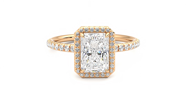 Taylor & Hart Dawn Radiant Engagement Ring 360 degree image 1