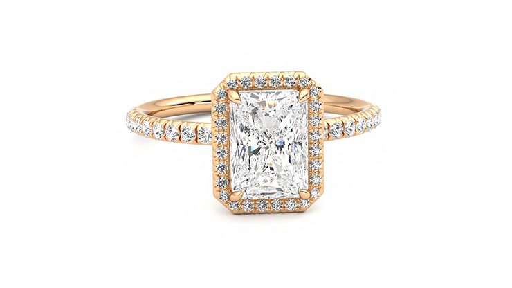 Taylor & Hart Dawn Radiant Engagement Ring 360 degree image 2