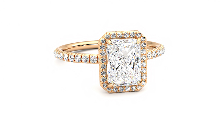 Taylor & Hart Dawn Radiant Engagement Ring 360 degree image 3