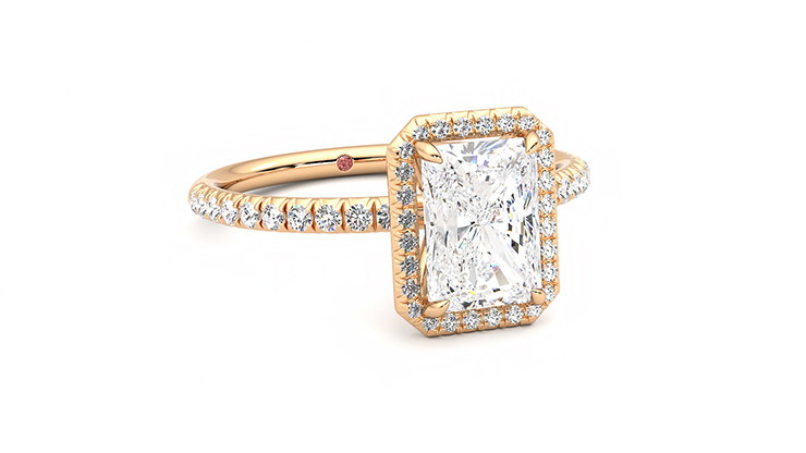 Taylor & Hart Dawn Radiant Engagement Ring 360 degree image 4