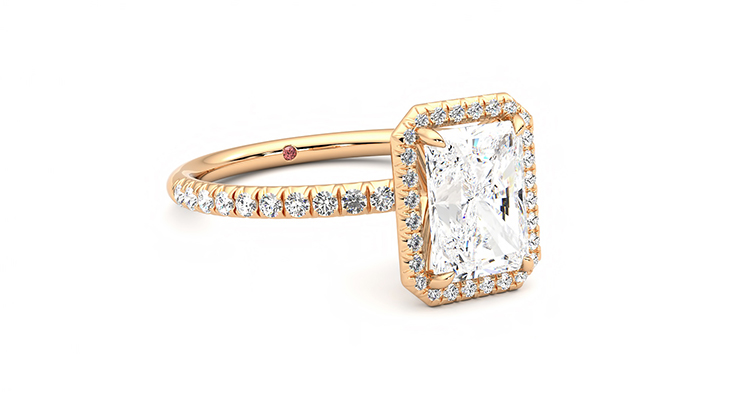 Taylor & Hart Dawn Radiant Engagement Ring 360 degree image 5