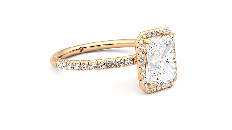 Taylor & Hart Dawn Radiant Engagement Ring 360 degree image 6