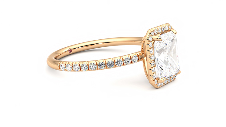 Taylor & Hart Dawn Radiant Engagement Ring 360 degree image 7