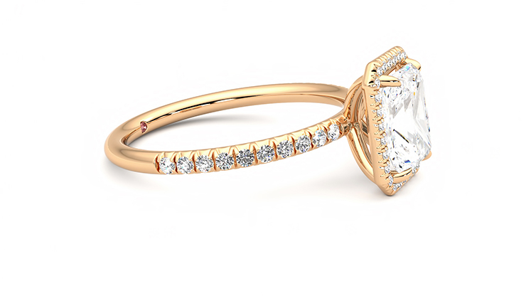 Taylor & Hart Dawn Radiant Engagement Ring 360 degree image 8