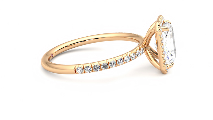 Taylor & Hart Dawn Radiant Engagement Ring 360 degree image 9