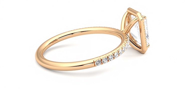 Taylor & Hart Dawn Radiant Engagement Ring 360 degree image 11