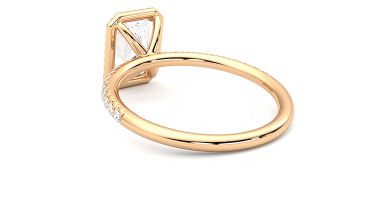 Taylor & Hart Dawn Radiant Engagement Ring 360 degree image 17