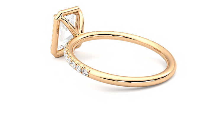 Taylor & Hart Dawn Radiant Engagement Ring 360 degree image 18