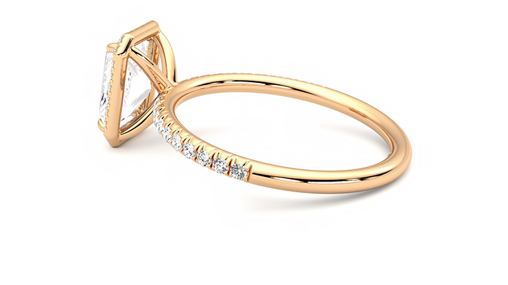 Taylor & Hart Dawn Radiant Engagement Ring 360 degree image 19
