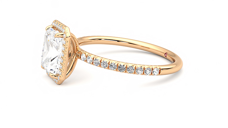 Taylor & Hart Dawn Radiant Engagement Ring 360 degree image 22