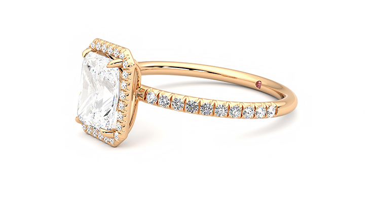 Taylor & Hart Dawn Radiant Engagement Ring 360 degree image 23