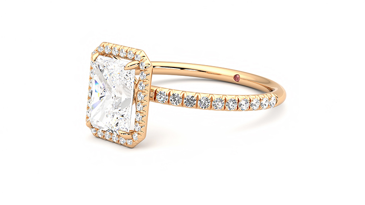 Taylor & Hart Dawn Radiant Engagement Ring 360 degree image 24