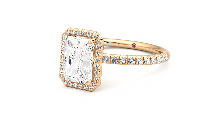 Taylor & Hart Dawn Radiant Engagement Ring 360 degree image 25