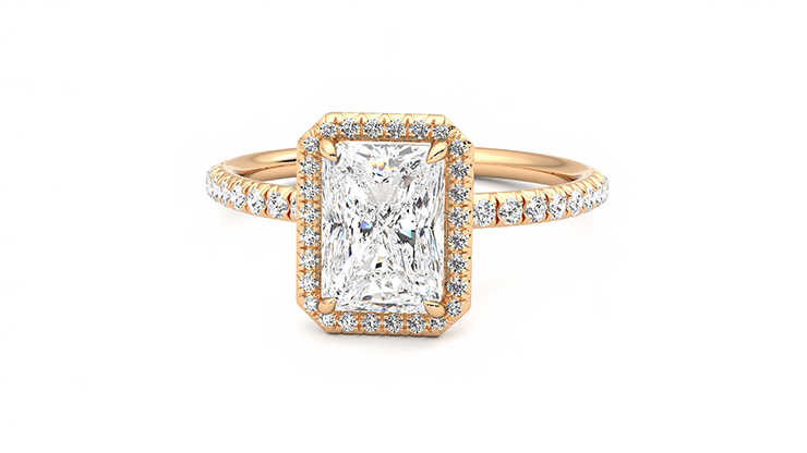 Taylor & Hart Dawn Radiant Engagement Ring 360 degree image 28