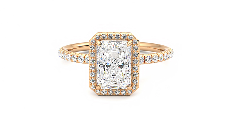 Taylor & Hart Dawn Radiant Engagement Ring 360 degree image 29