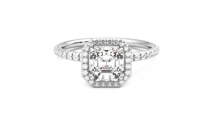 Taylor & Hart Dawn Asscher Engagement Ring 360 degree image 0