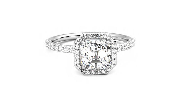 Taylor & Hart Dawn Asscher Engagement Ring 360 degree image 2