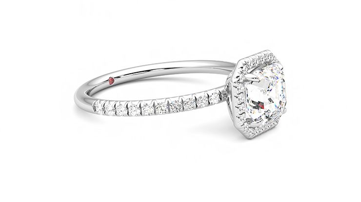 Taylor & Hart Dawn Asscher Engagement Ring 360 degree image 7