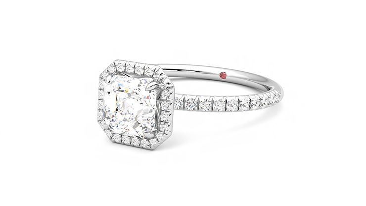 Taylor & Hart Dawn Asscher Engagement Ring 360 degree image 25