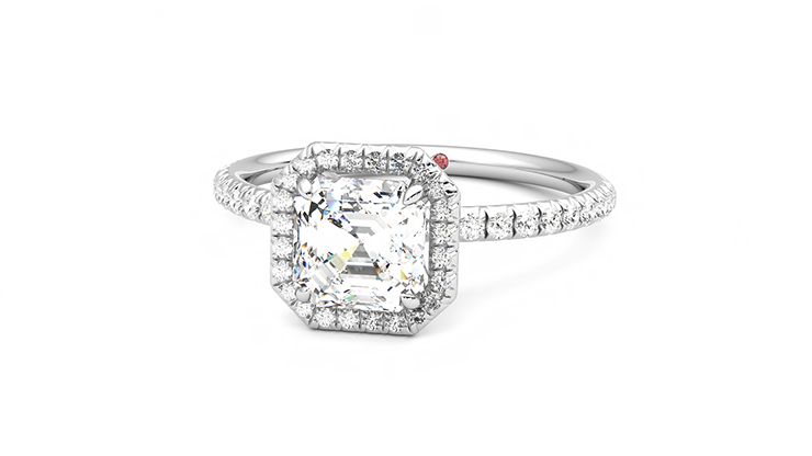 Taylor & Hart Dawn Asscher Engagement Ring 360 degree image 27