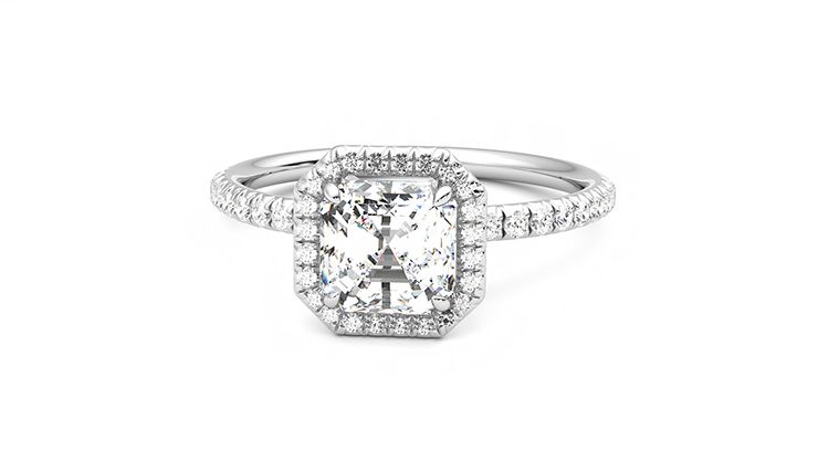 Taylor & Hart Dawn Asscher Engagement Ring 360 degree image 28