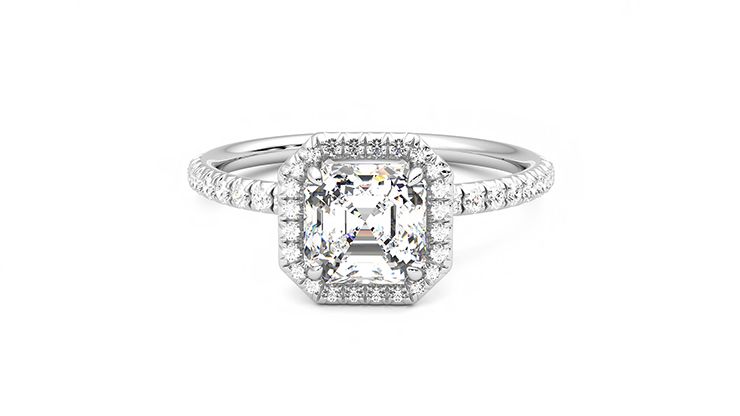 Taylor & Hart Dawn Asscher Engagement Ring 360 degree image 29