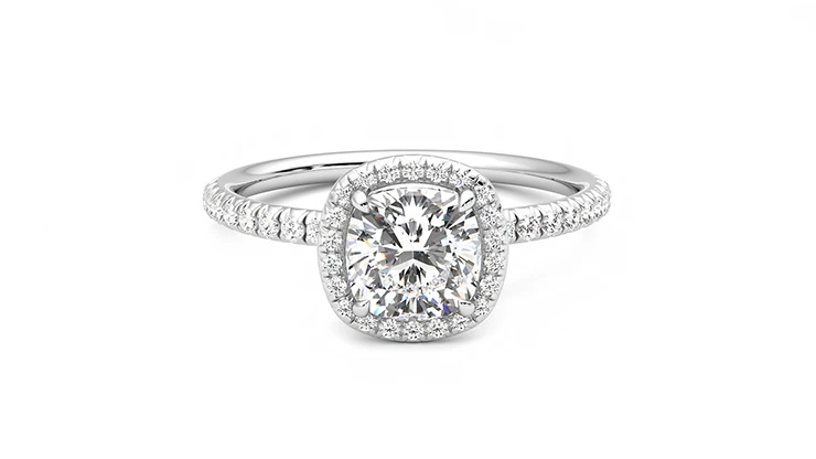 Taylor & Hart Dawn Cushion Engagement Ring 360 detail 01