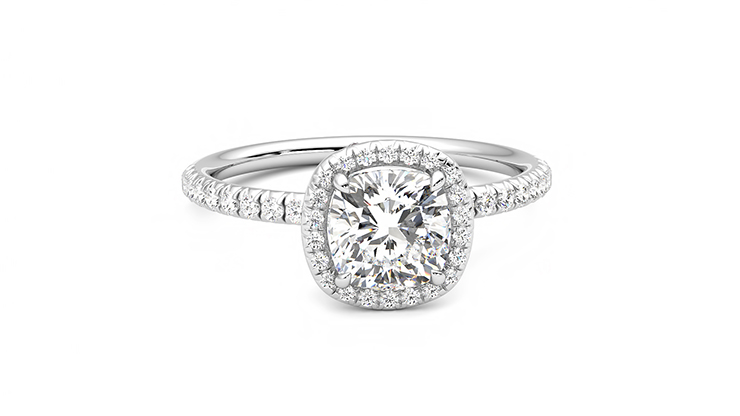 Taylor & Hart Dawn Cushion Engagement Ring 360 degree image 1