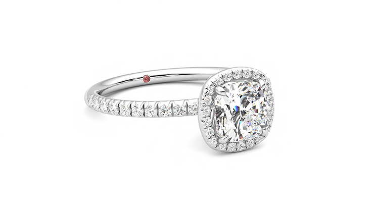 Taylor & Hart Dawn Cushion Engagement Ring 360 degree image 4