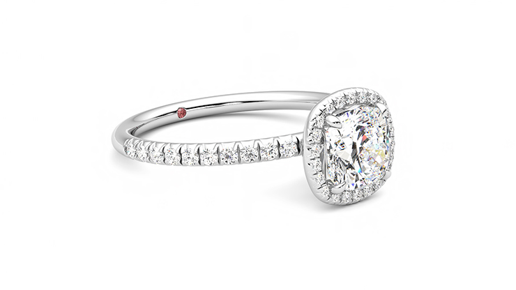 Taylor & Hart Dawn Cushion Engagement Ring 360 degree image 5