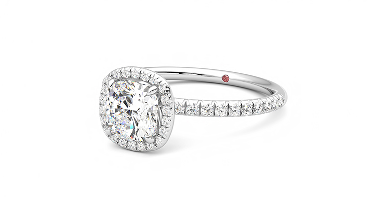 Taylor & Hart Dawn Cushion Engagement Ring 360 degree image 24