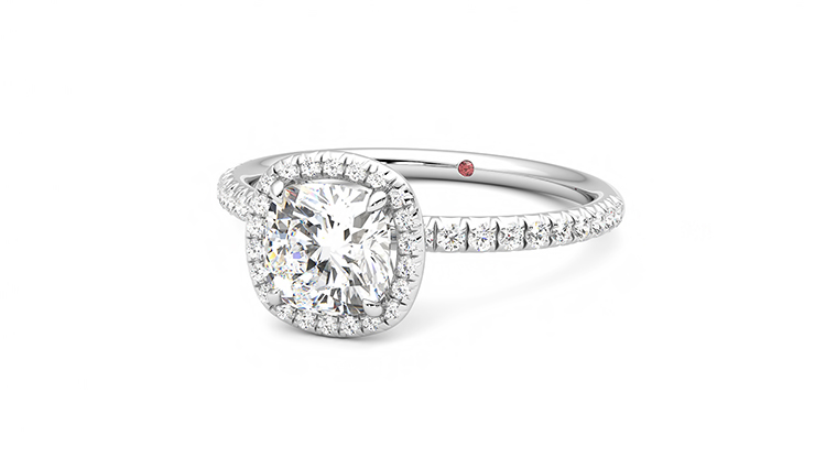 Taylor & Hart Dawn Cushion Engagement Ring 360 degree image 25